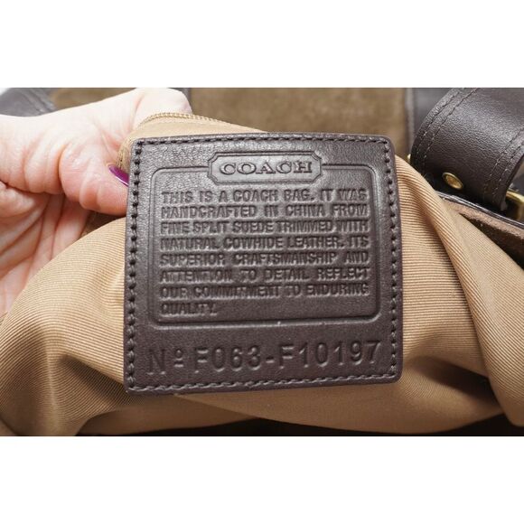 Vintage Coach Carly Taupe Suede Diaper Bag Tote with Original 1941 Changing Pad - Picture 5 of 7